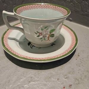 Adam's Mandalay Floral Calyx Ware Teacup and Saucer